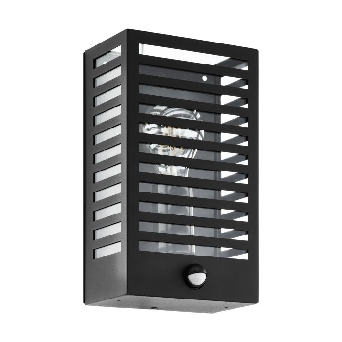 Eglo Lighting Alamonte 3 60W E27 Black Exterior Wall Light with Sensor