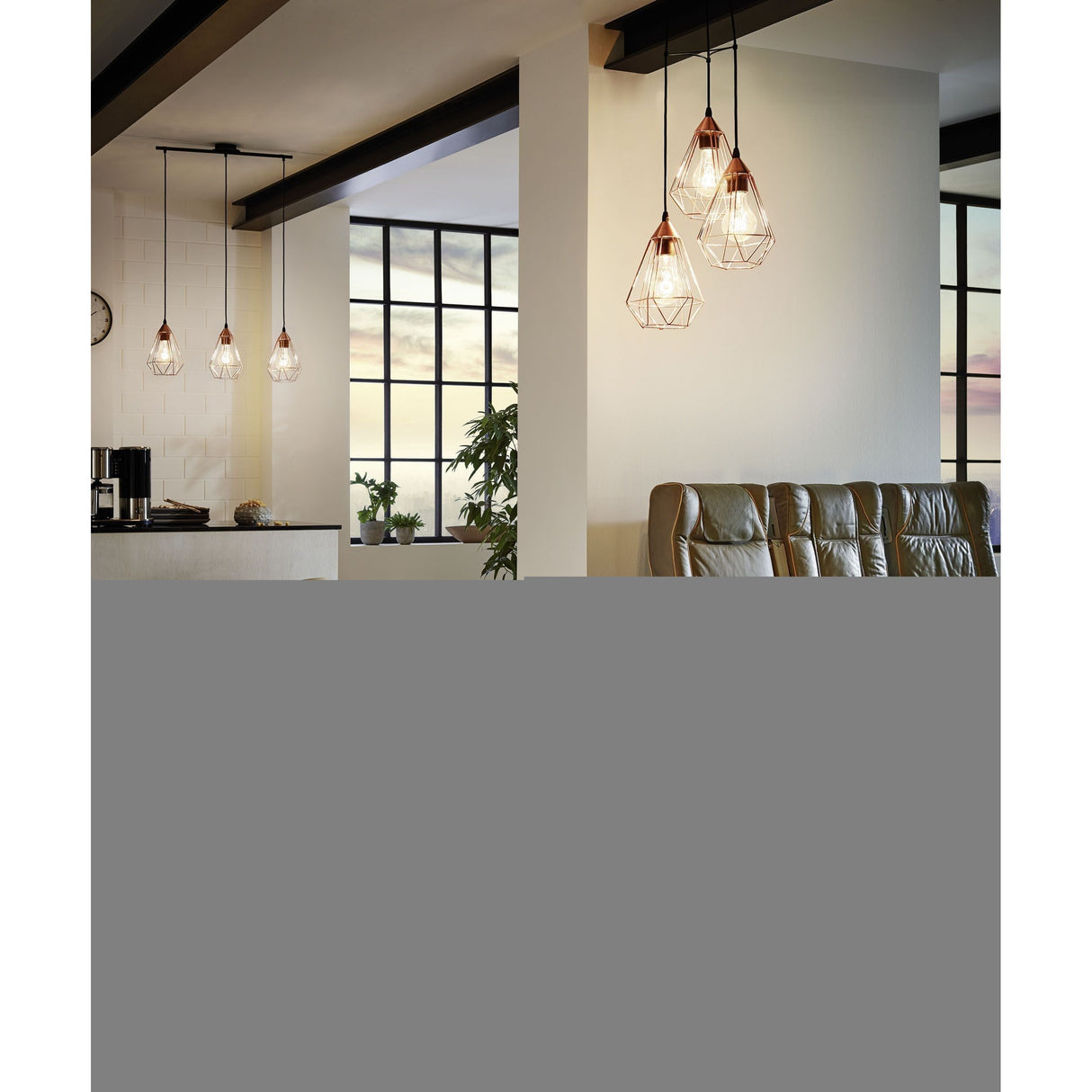 Eglo Lighting TARBES pendant light Pair with LED filament globes