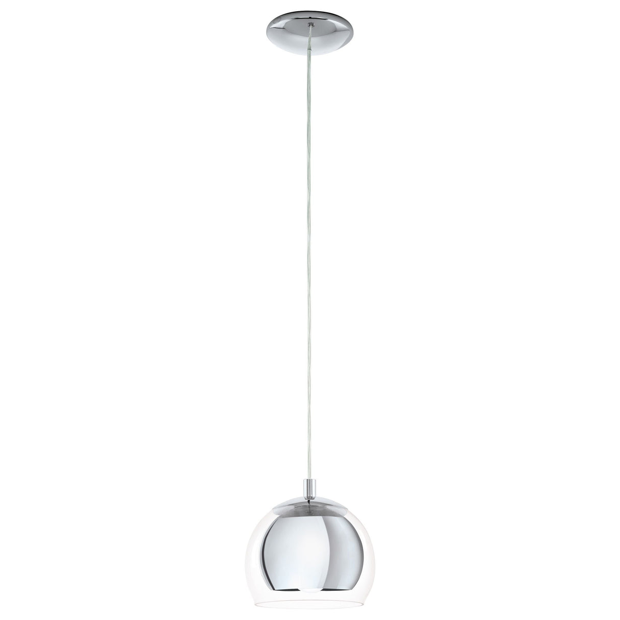 Eglo Lighting ROCAMAR 1 pendant light clear outer glass and plated metalware