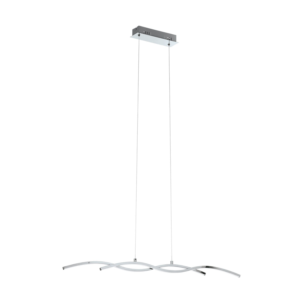 Eglo Lighting LASANA 2 pendant light chrome plated waves of aluminium extrusion