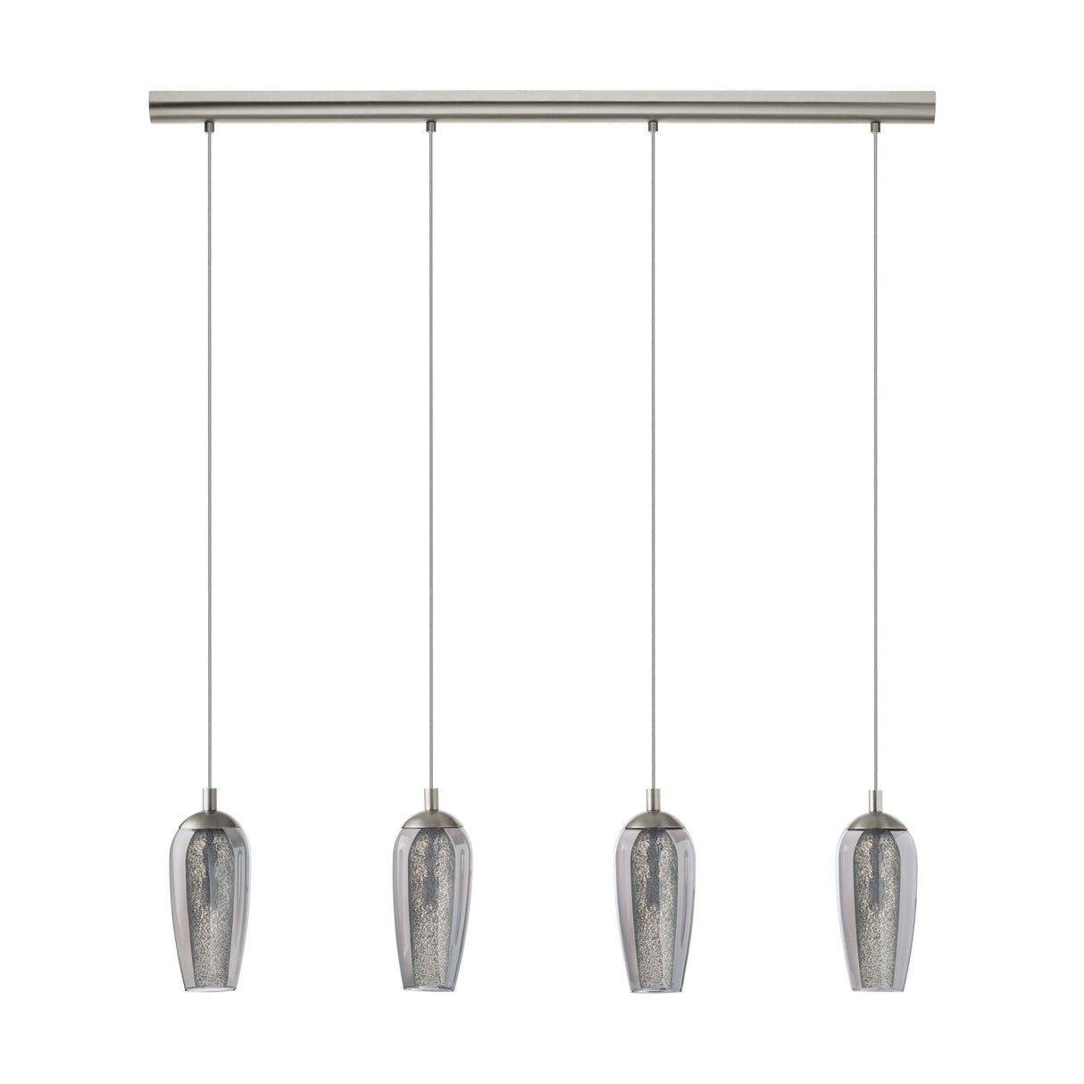 Eglo Lighting FARSALA pendant light black-transparent smoked outer glass