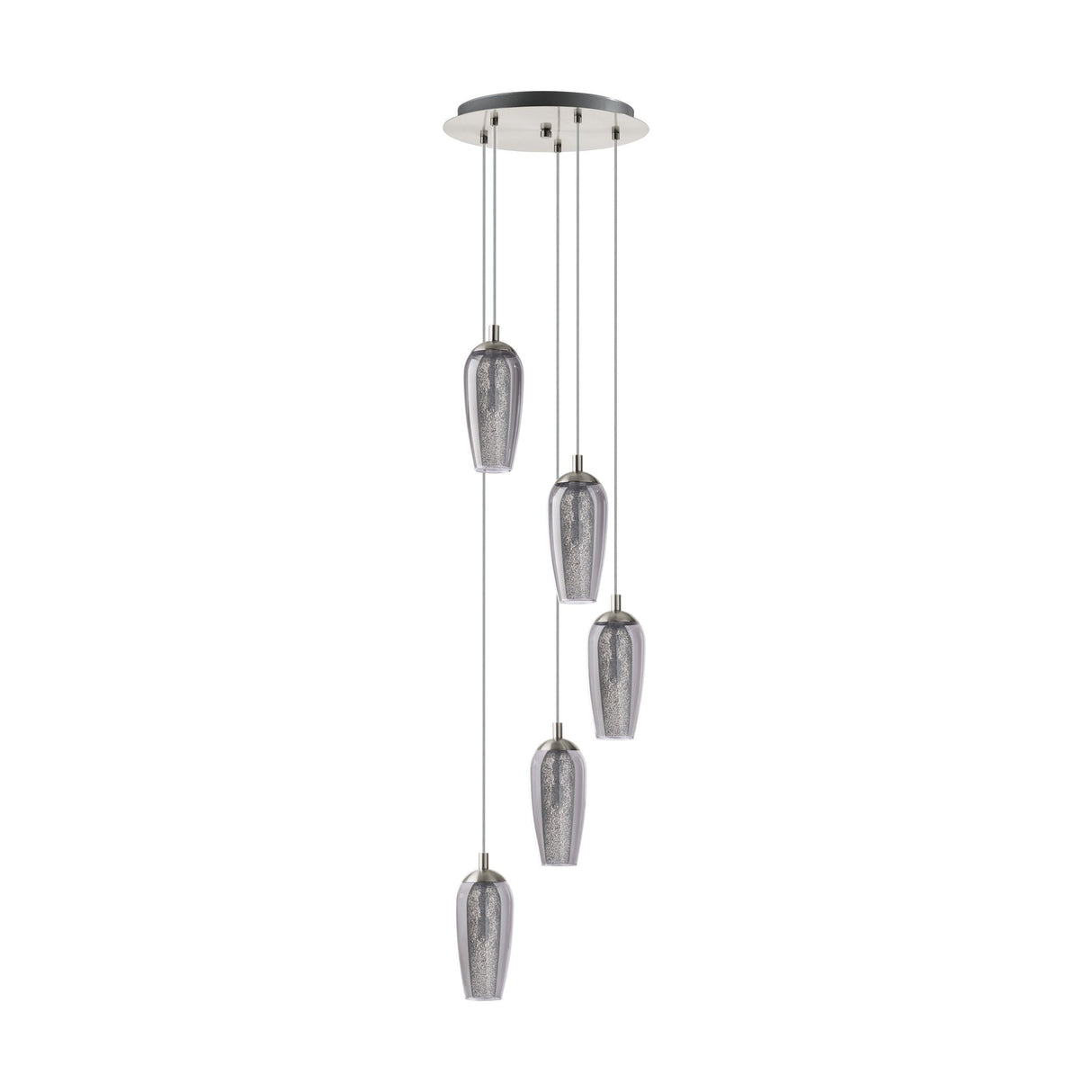 Eglo Lighting FARSALA pendant light black-transparent smoked outer glass
