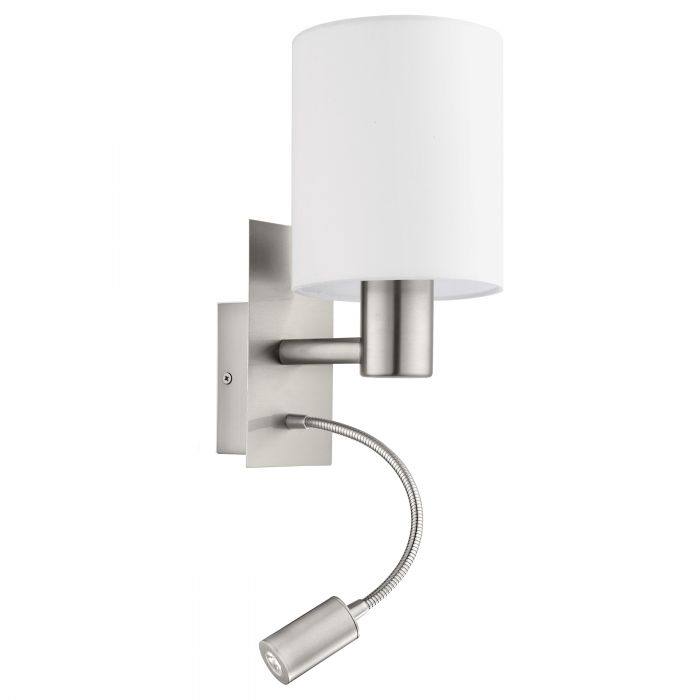 Eglo Lighting Pasteri 40W E27 + 3.5W Led 3000K Satin Nickel/White