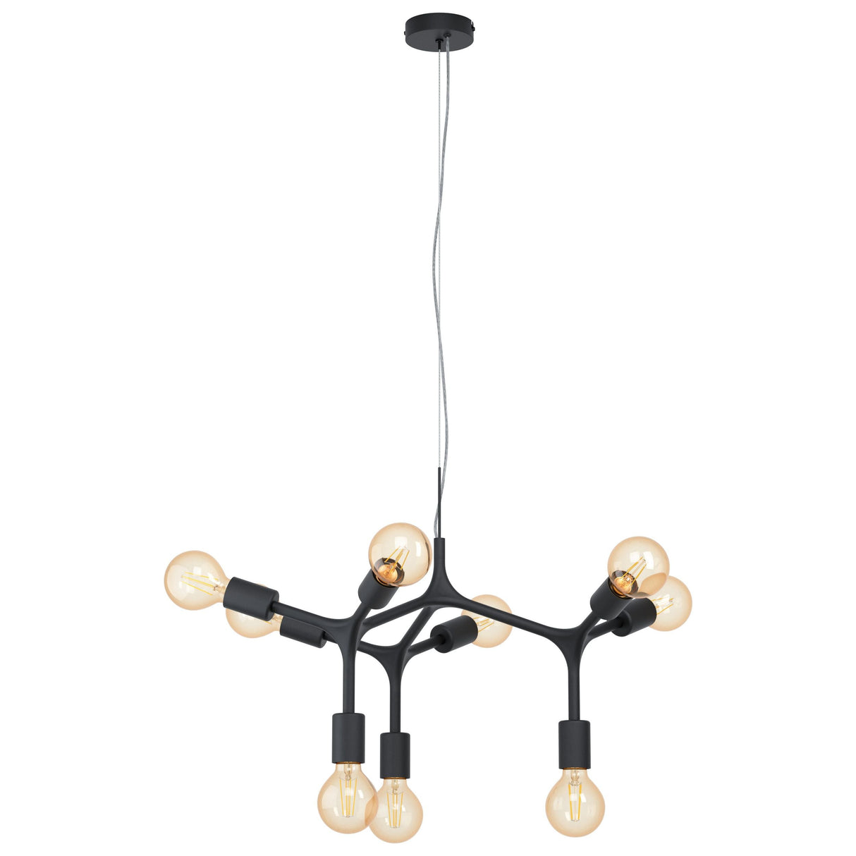 Eglo Lighting BOCADELLA pendant light black powder coat finish vintage LED globes