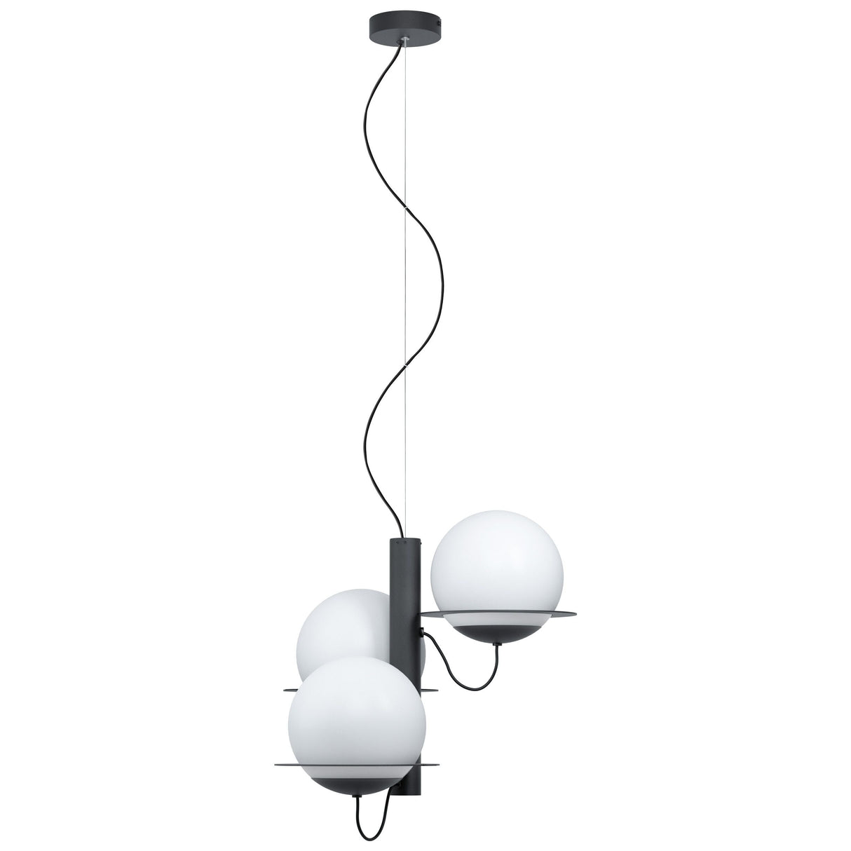 Eglo Lighting SABALETE pendant light black powder-coated steel and white