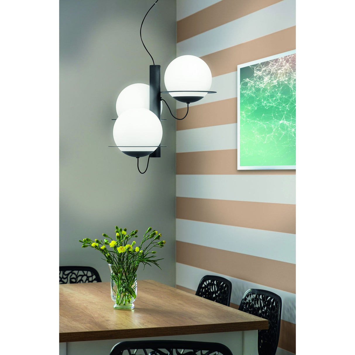 Eglo Lighting SABALETE pendant light black powder-coated steel and white