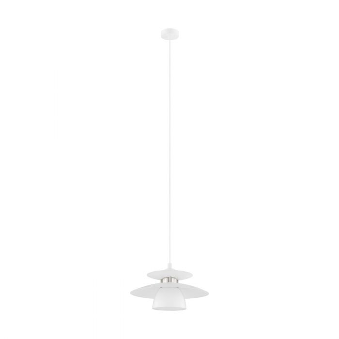 Eglo Lighting Brenda 40W E27 White/Satin Nickel Pendant Light