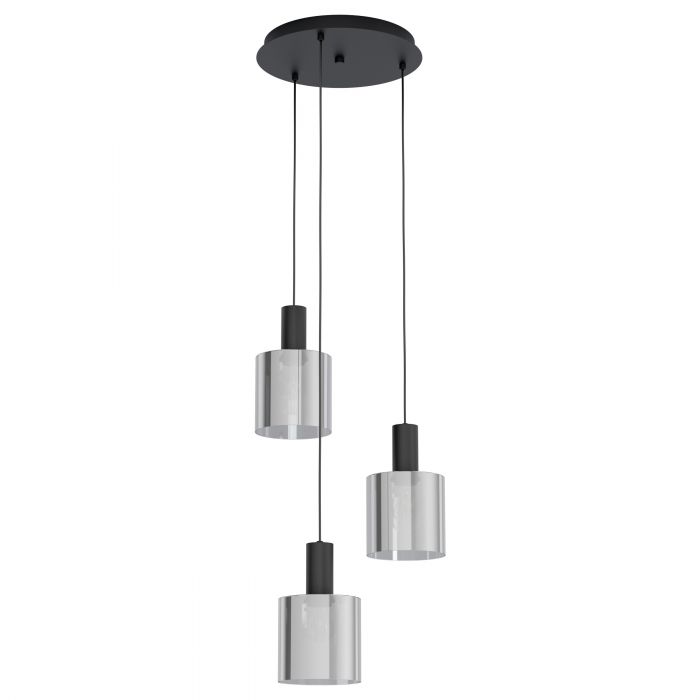Eglo Lighting Gorosiba 3x40W E27 Black Transparent Pendant Light