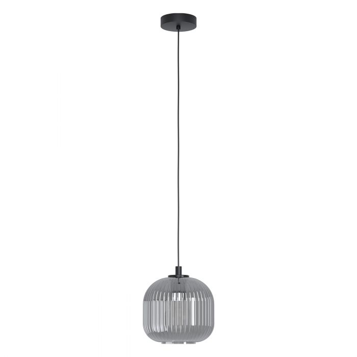 Eglo Lighting Mantunalle 1 40W E27 Black Transparent Pendant Light