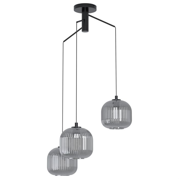 Eglo Lighting Mantunalle 1 3x40W E27 Black Transparent Pendant Light