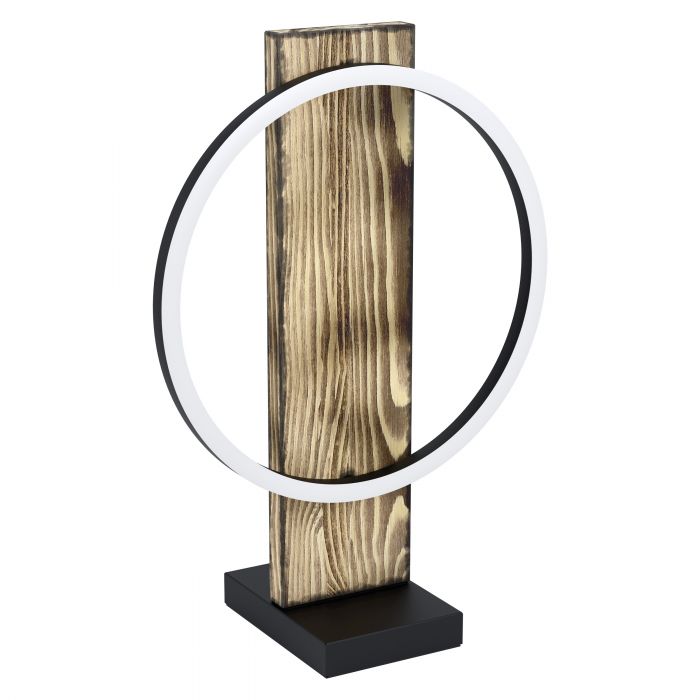 Eglo Lighting Boyal 12W 3000K Black/Rustic Wood Table Lamp
