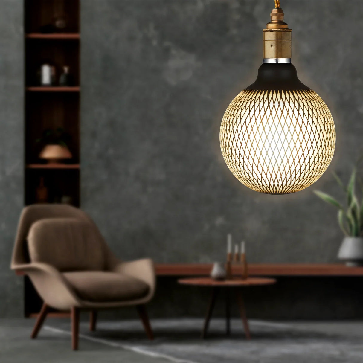 Mercator 4W LED Decorative Globe Magician Net Black E27