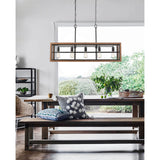 CLA BANQUET Interior Rectangular Wood Frame Pendant Light