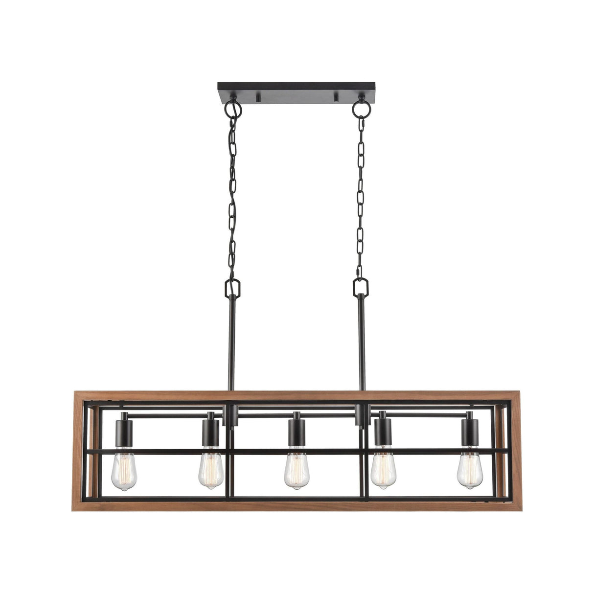 CLA BANQUET Interior Rectangular Wood Frame Pendant Light