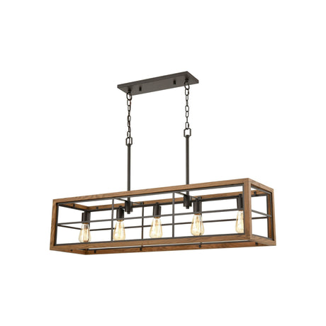 CLA BANQUET Interior Rectangular Wood Frame Pendant Light