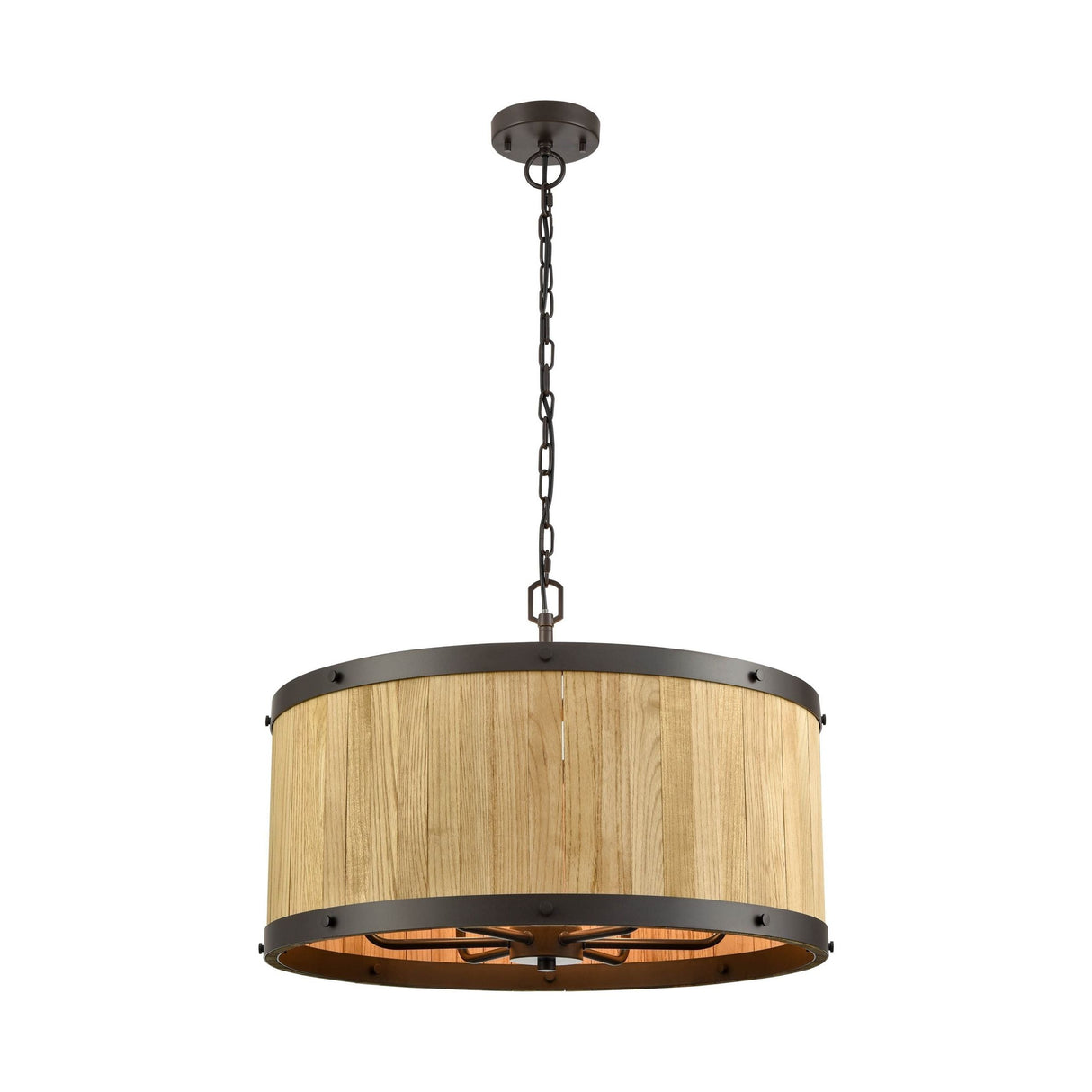 CLA BARRIQUE Interior Drum Wood Pendant Lights