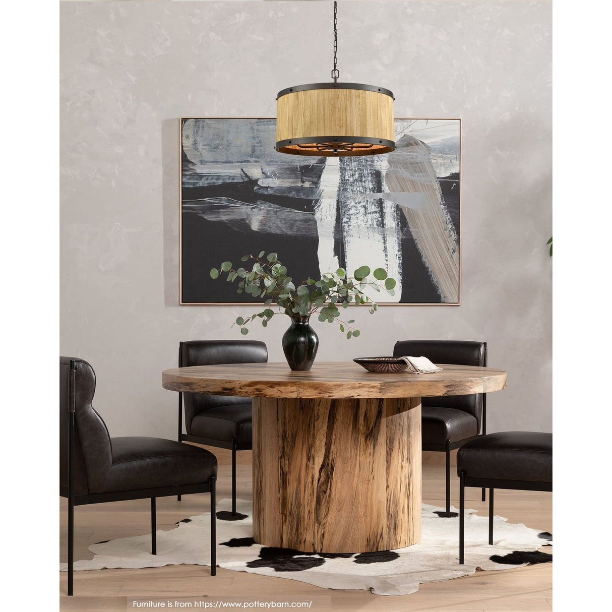 CLA BARRIQUE Interior Drum Wood Pendant Lights