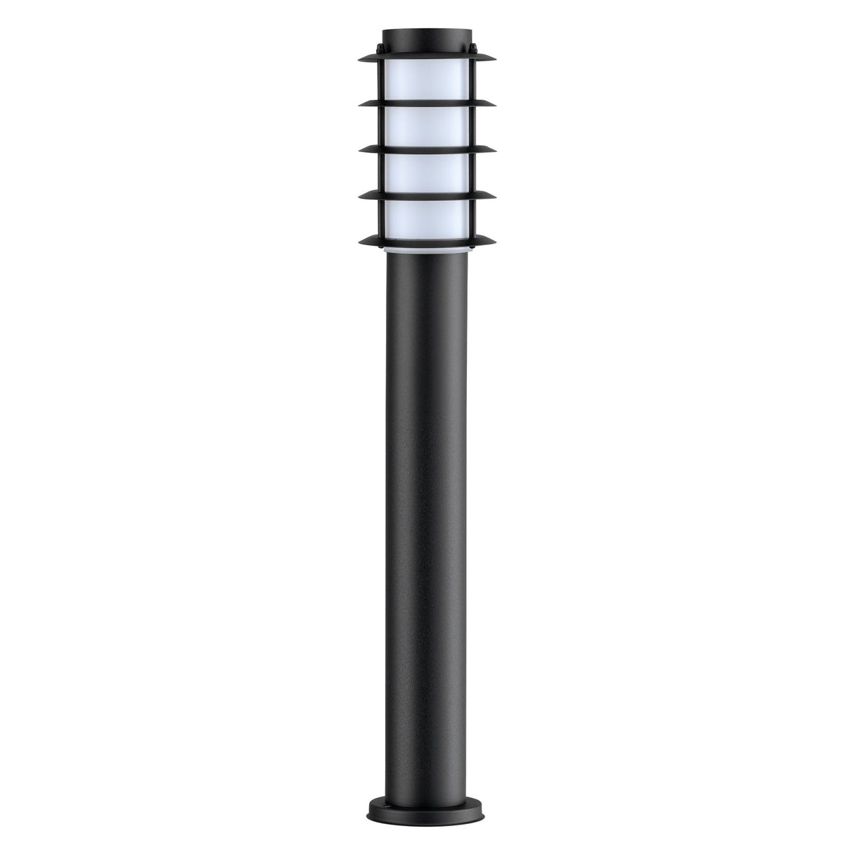 CLA BORDA Exterior E27 Surface Mounted Louvred Bollard Lights Black IP44