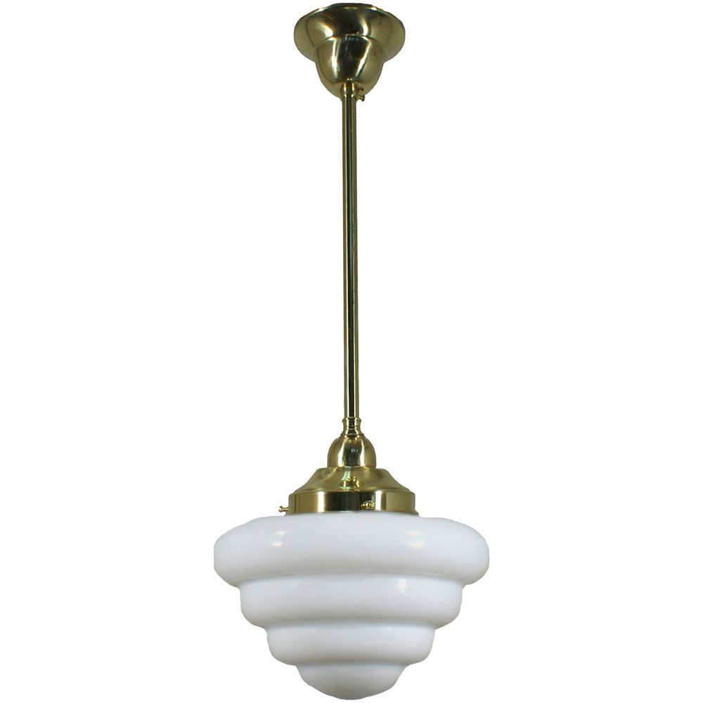 Lighting Inspiration Beehive 10'' Opal Rod Pendant 1/2'' Half Meter Brass