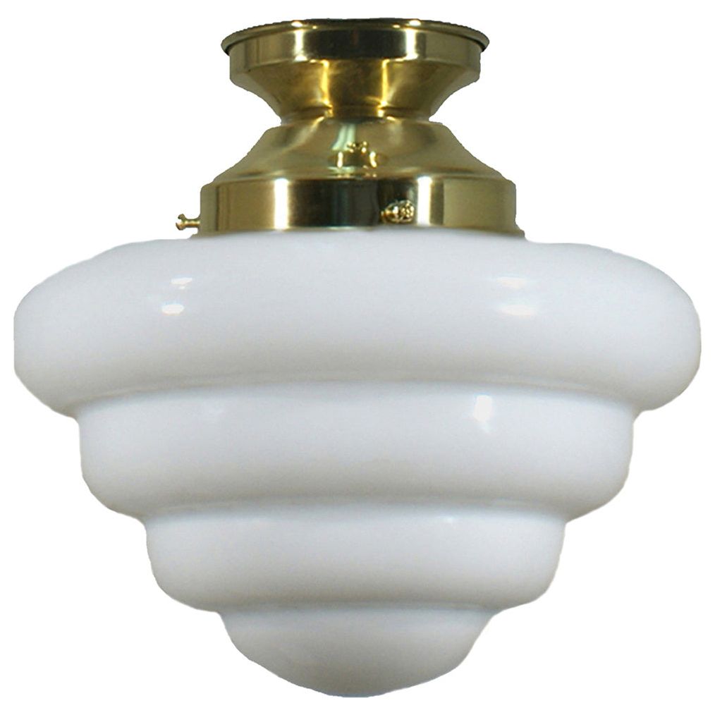 Lighting Inspiration Beehive 10'' Opal Batten Fix Light Brass