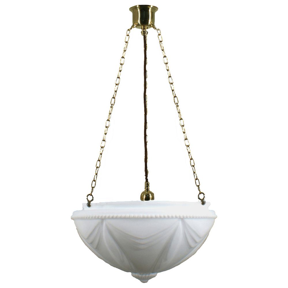 Lighting Inspiration Empire 14'' Opal Matt 3 Chain Susp Brass