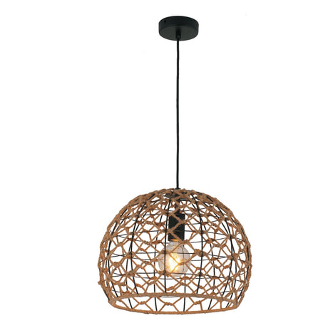 CLA CANAMO Natural Hemp Rope & Black Hardware Pendant Lights