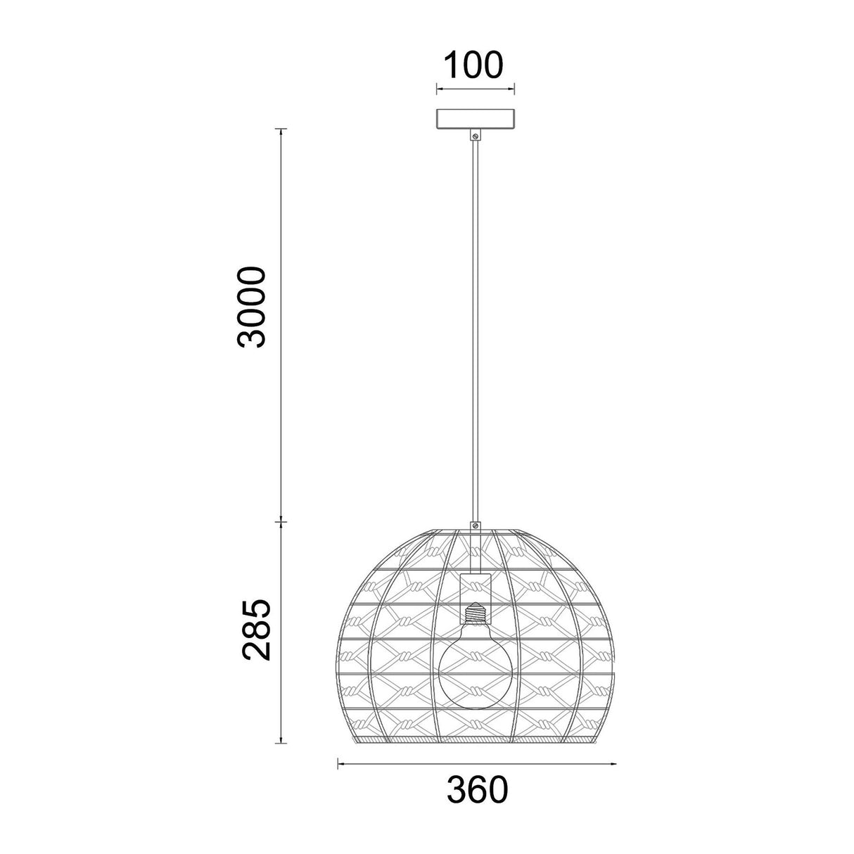 CLA CANAMO Natural Hemp Rope & Black Hardware Pendant Lights