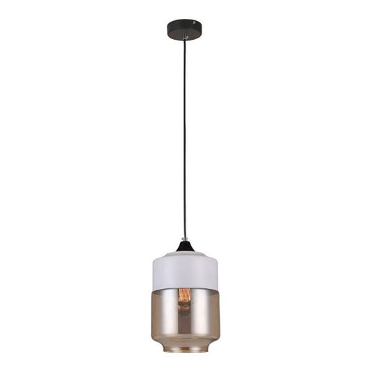 CLA Casa White with Amber Glass Pendant Lights
