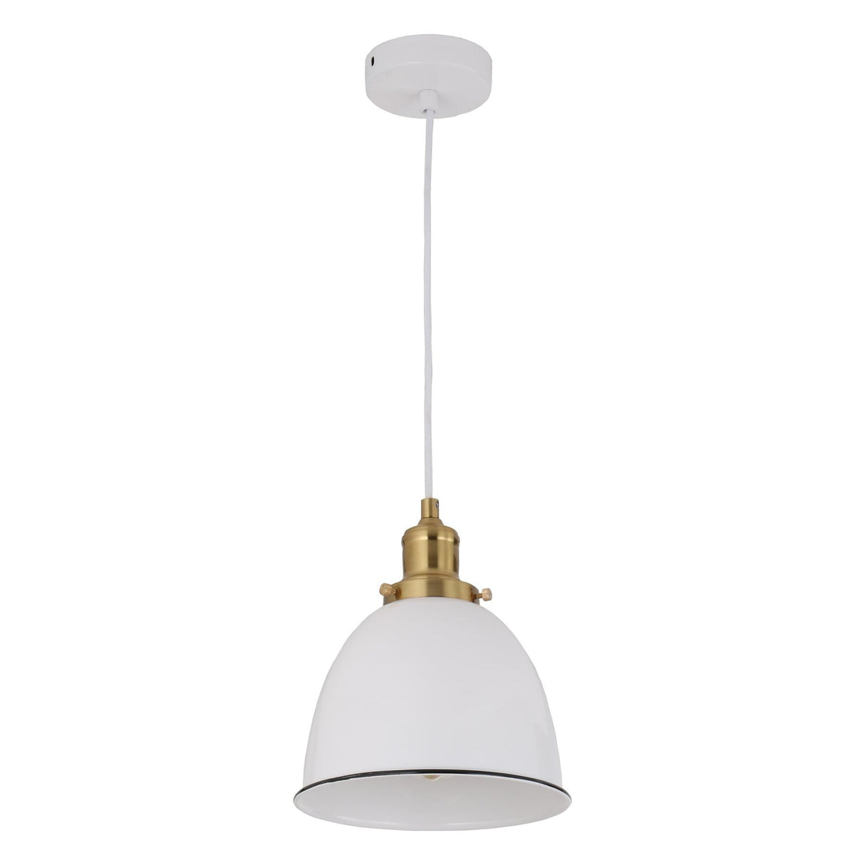 CLA CEREMA White with Antique Brass & Black Highlight Pendant Lights