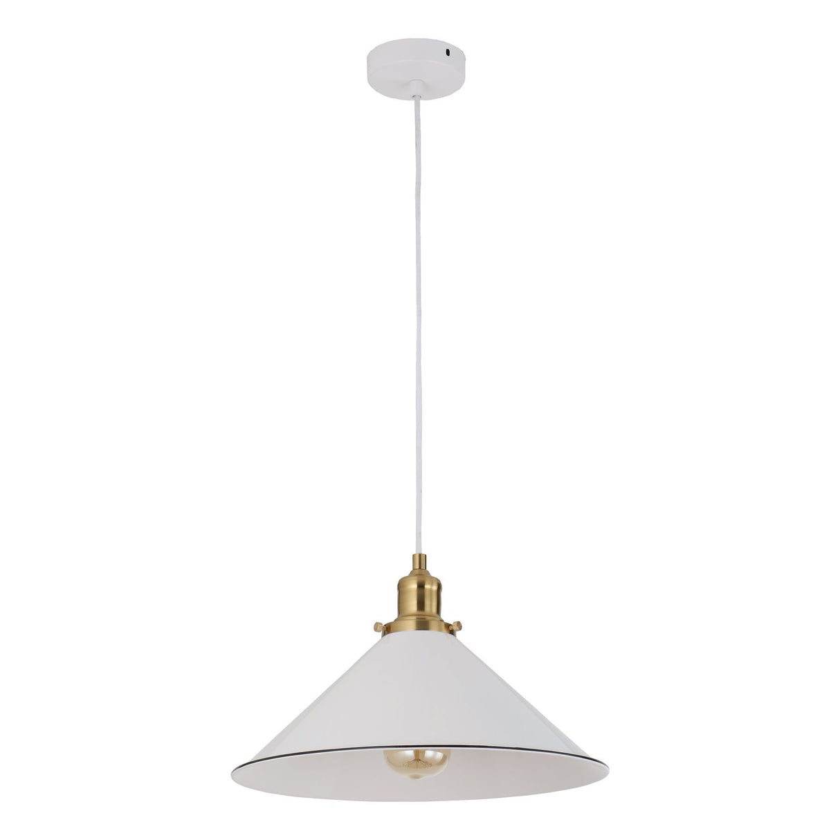 CLA CEREMA White with Antique Brass & Black Highlight Pendant Lights