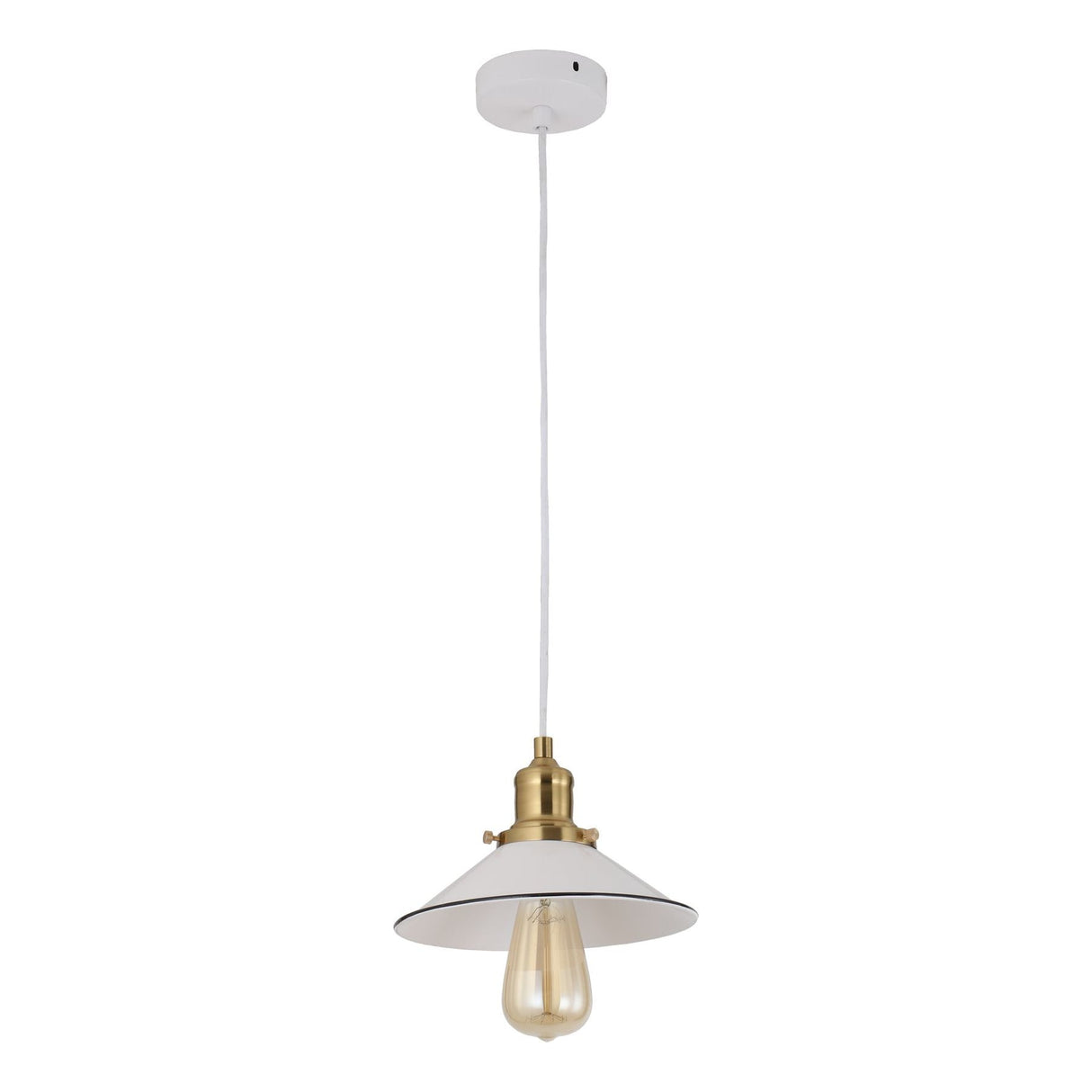 CLA CEREMA White with Antique Brass & Black Highlight Pendant Lights