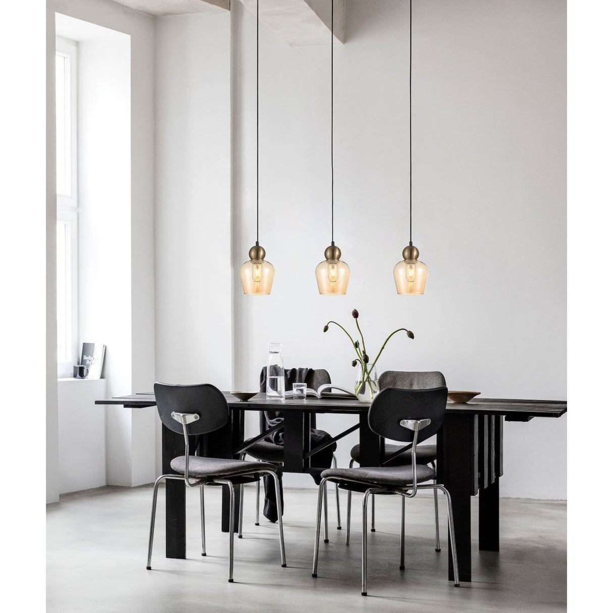 CLA CHAMPAN Interior 3 Light Bar Glass Ellipse Pendant