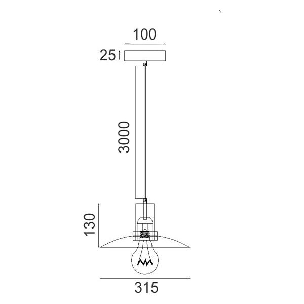 CLA CHAPEAU Interior Glass Coolie Pendant Lights
