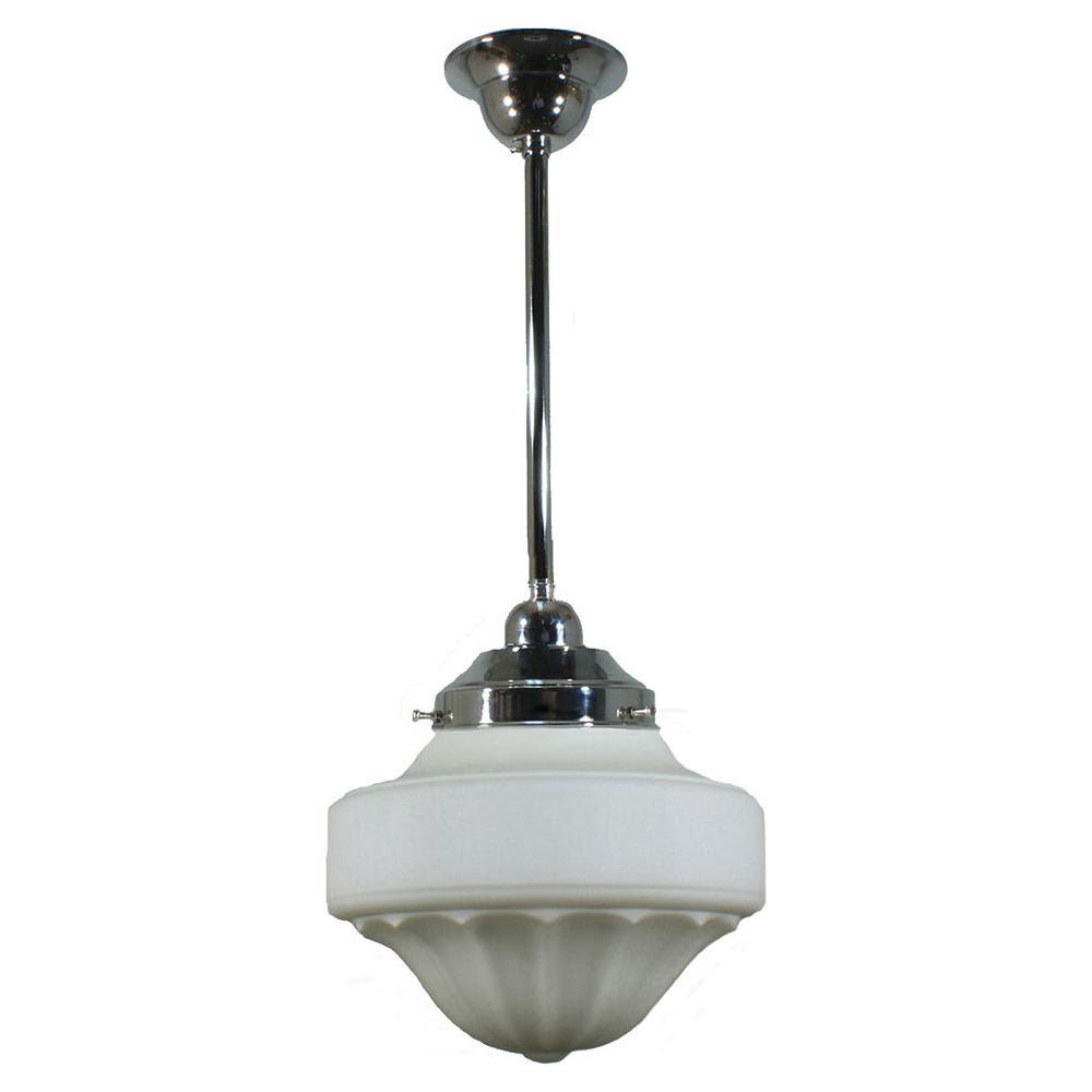 Lighting Inspiration Derby 9'' Opal Matt Rod Pendant 1/2'' Half Meter Chrome