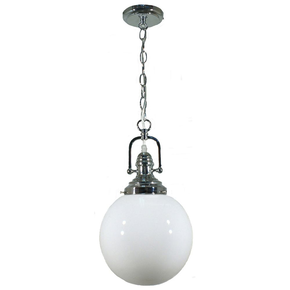 Lighting Inspiration Paramount Sphere Opal 1Lt Pendant Clear Flex Chrome