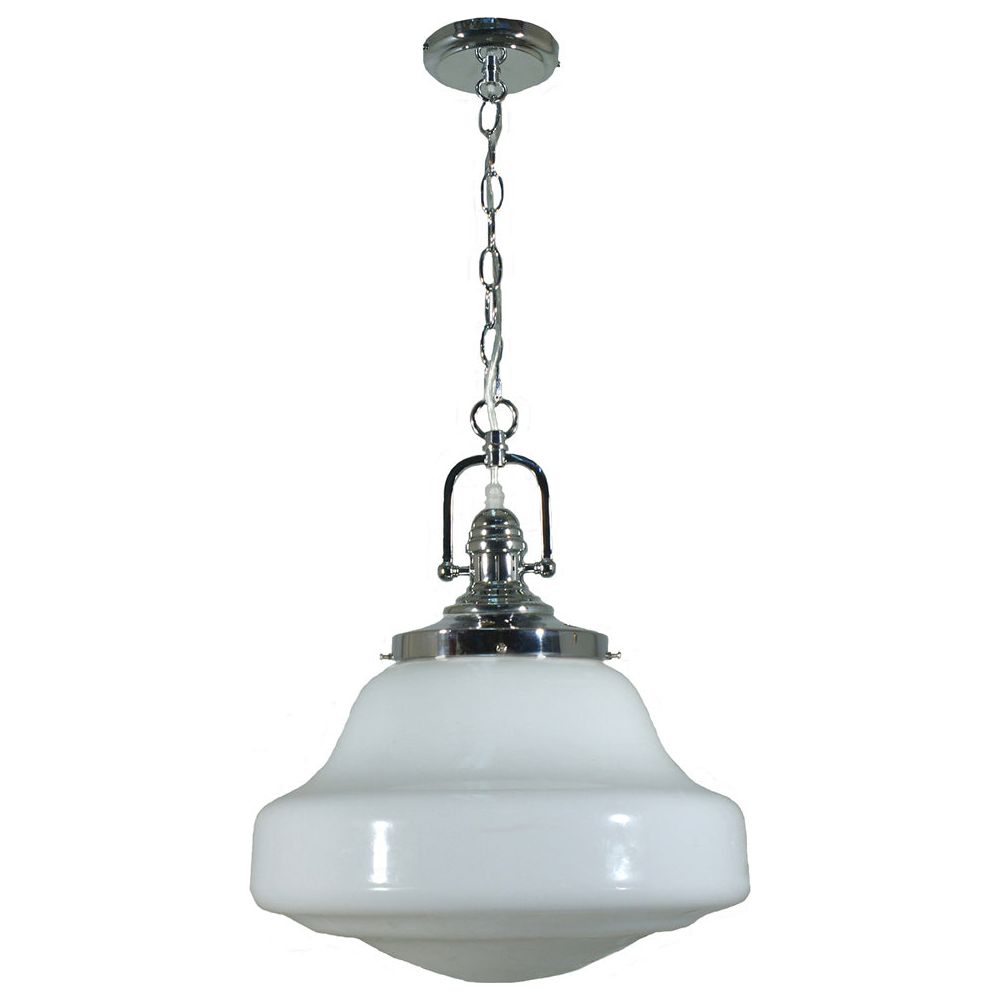 Lighting Inspiration Paramount Lincoln Schoolhouse 1Lt Pendant Clear Flex Chrome