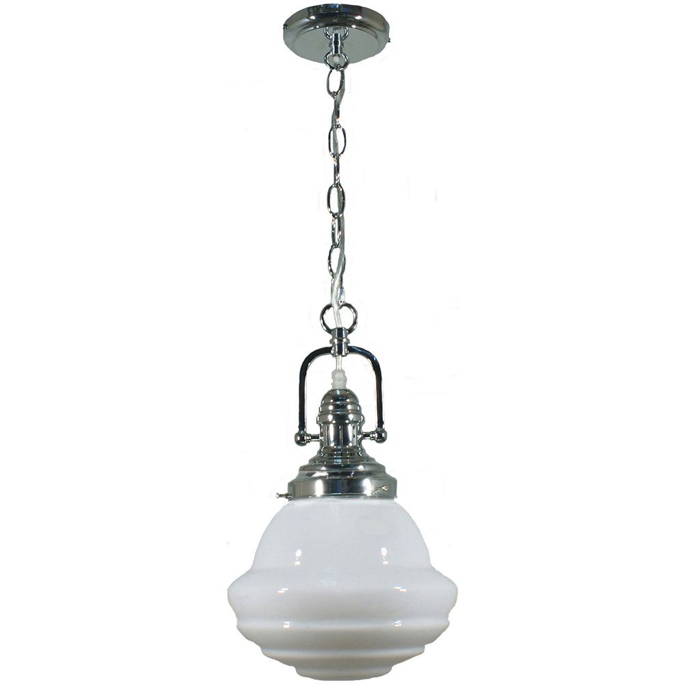 Lighting Inspiration Paramount Parkville 9'' Opal 1Lt Pendant Clear Flex Chrome