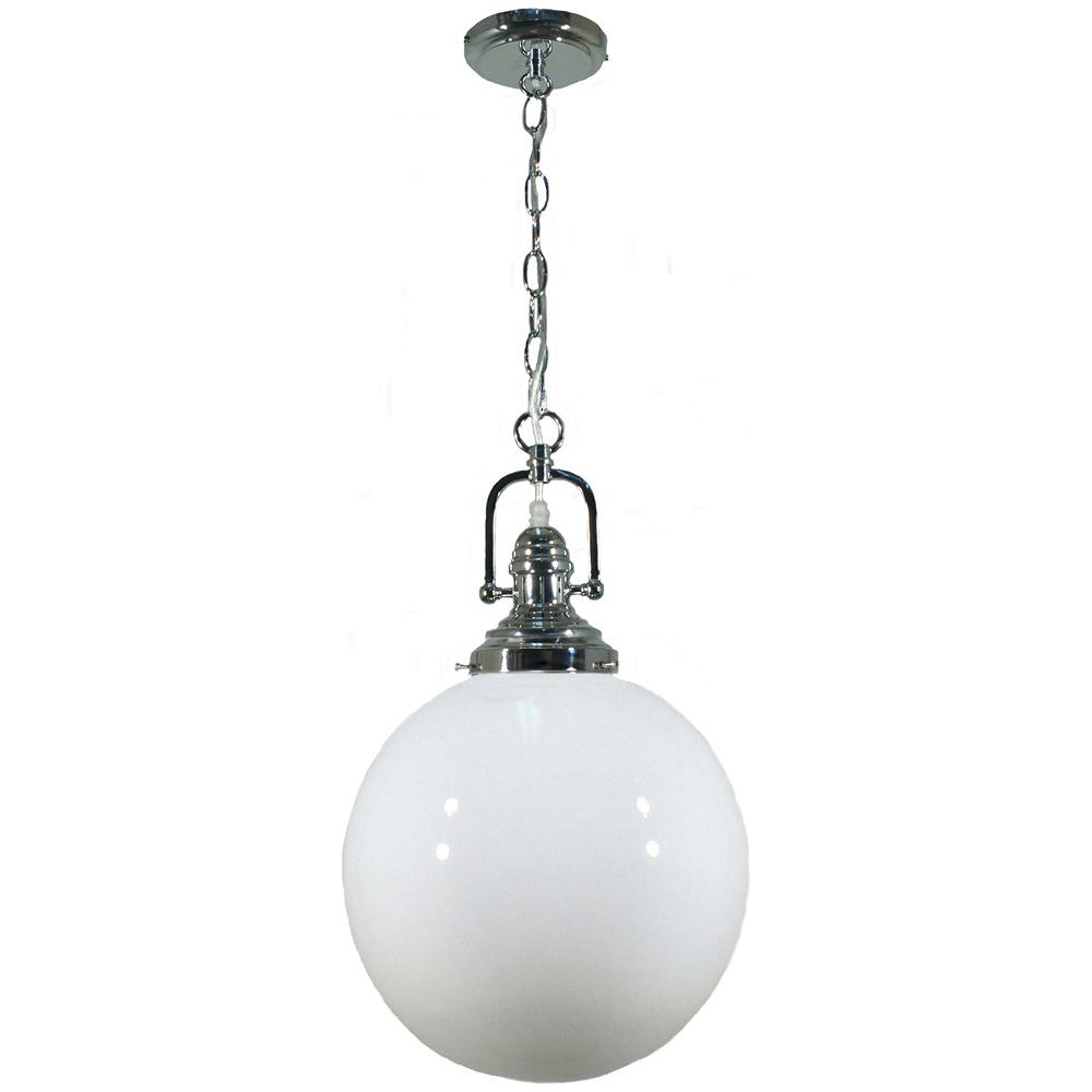 Lighting Inspiration Paramount Sphere Opal 1Lt Pendant Clear Flex Chrome