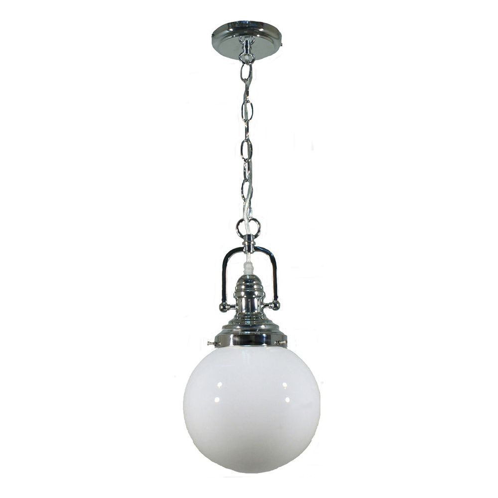 Lighting Inspiration Paramount Sphere Opal 1Lt Pendant Clear Flex Chrome