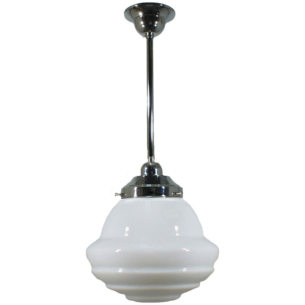 Lighting Inspiration Parkville 9'' Opal Rod Pendant 1/2'' Half Meter Chrome