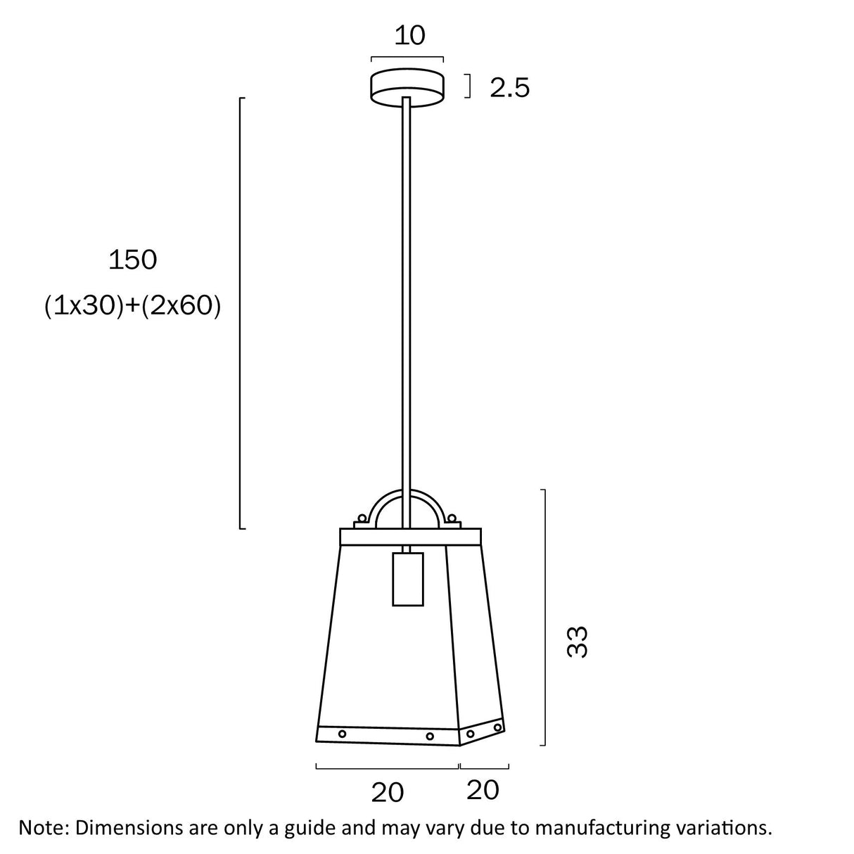 Telbix COLAIR 1 Light Solid Brass Pendant