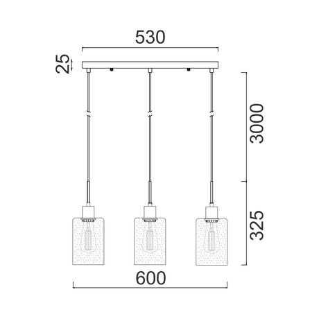 CLA ESPEJO4 Interior Iron & Rose Gold with Dotted Effect Oblong Pendant Lights