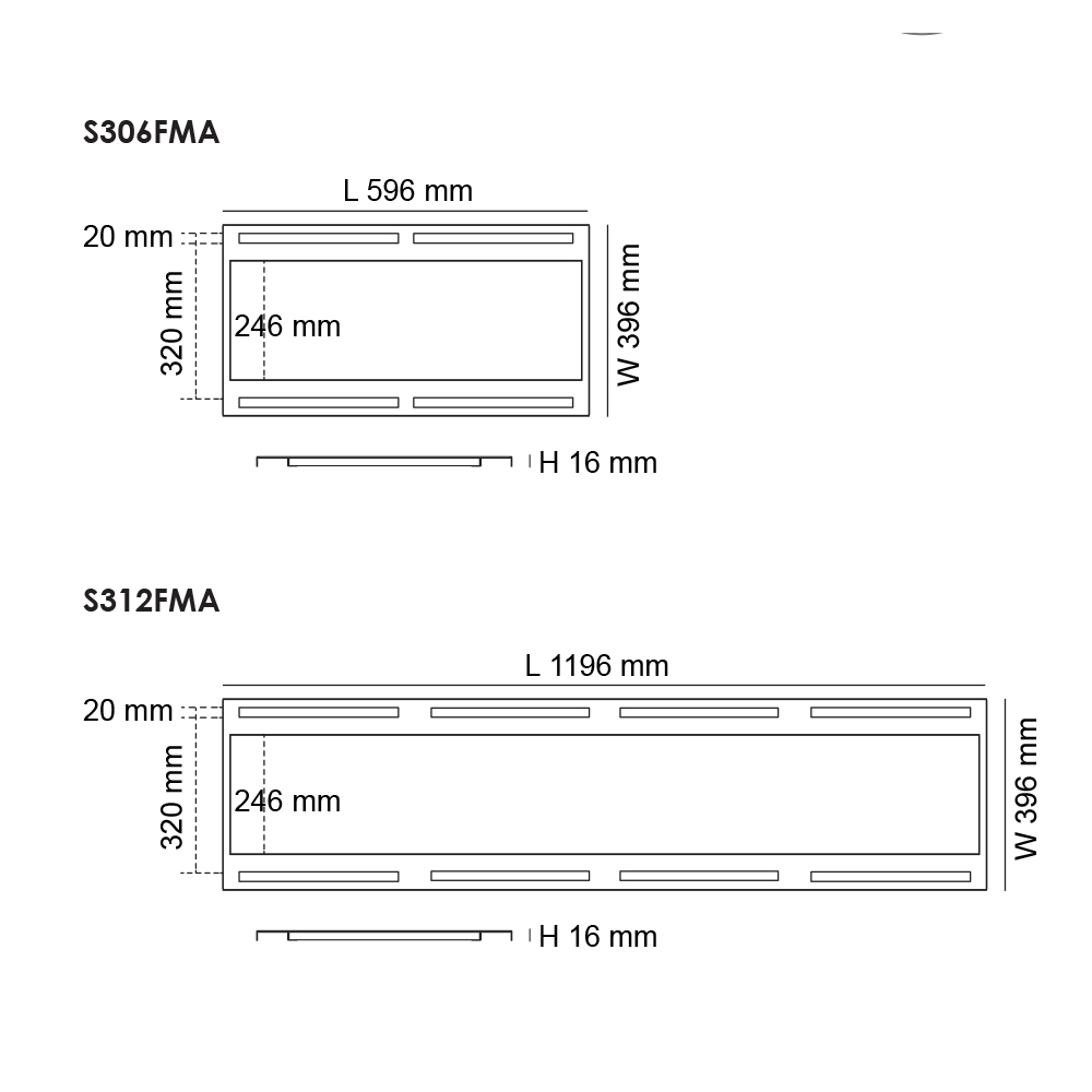 SAL Led Panel Airslot Frame FMA