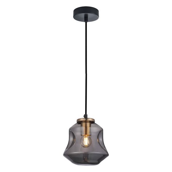 CLA FOSSETTE Interior Dimpled Smoked Mirror Effect Glass Pendant