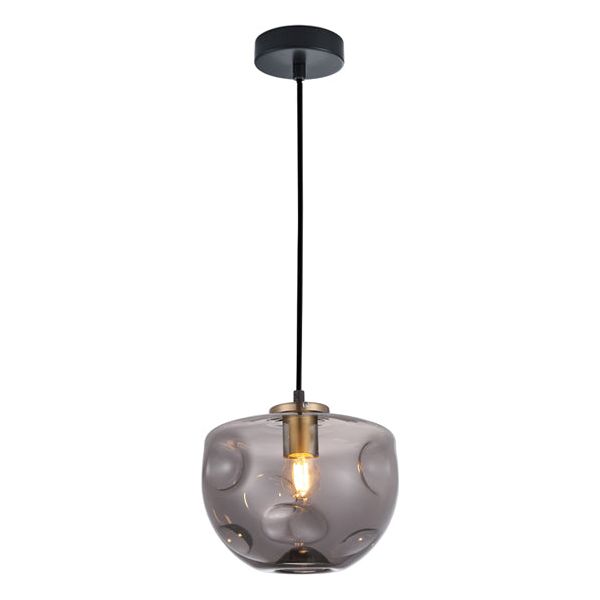 CLA FOSSETTE Interior Dimpled Smoked Mirror Effect Glass Pendant
