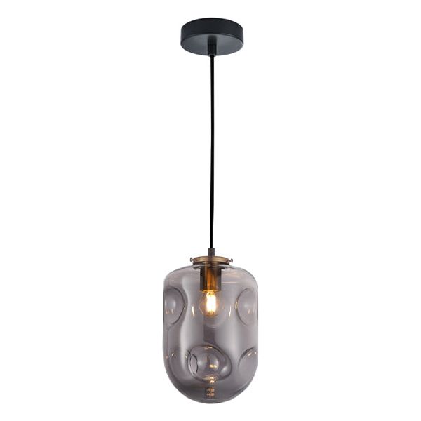 CLA FOSSETTE Interior Dimpled Smoked Mirror Effect Glass Pendant