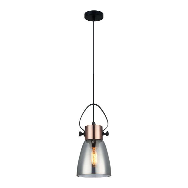 CLA Fumoso Copper Plate with Smoke Glass Flat Top Pendant