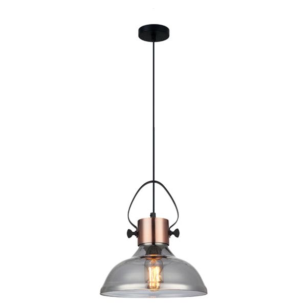 CLA Fumoso Copper Plate with Smoke Glass Flat Top Pendant