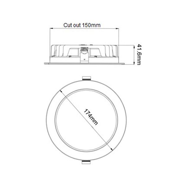CLA LED Dimmable Tri-CCT Fixed White Recessed Downlights