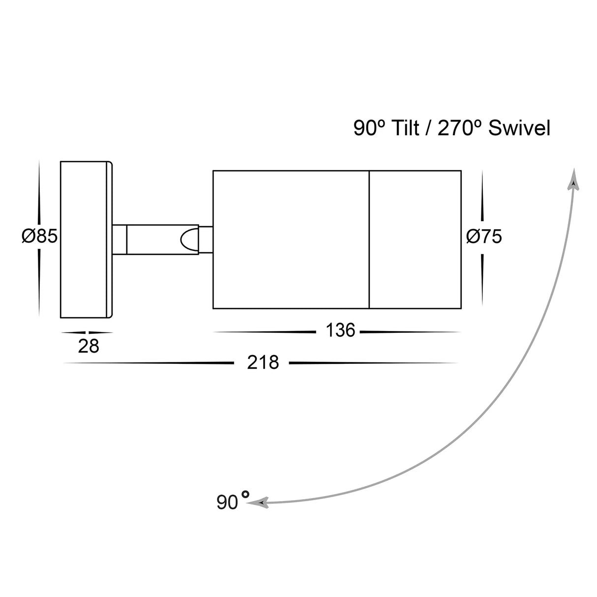 Havit HV1208T Maxi Tivah 316 Stainless Steel TRI Colour Single Adjustable Wall Pillar Lights